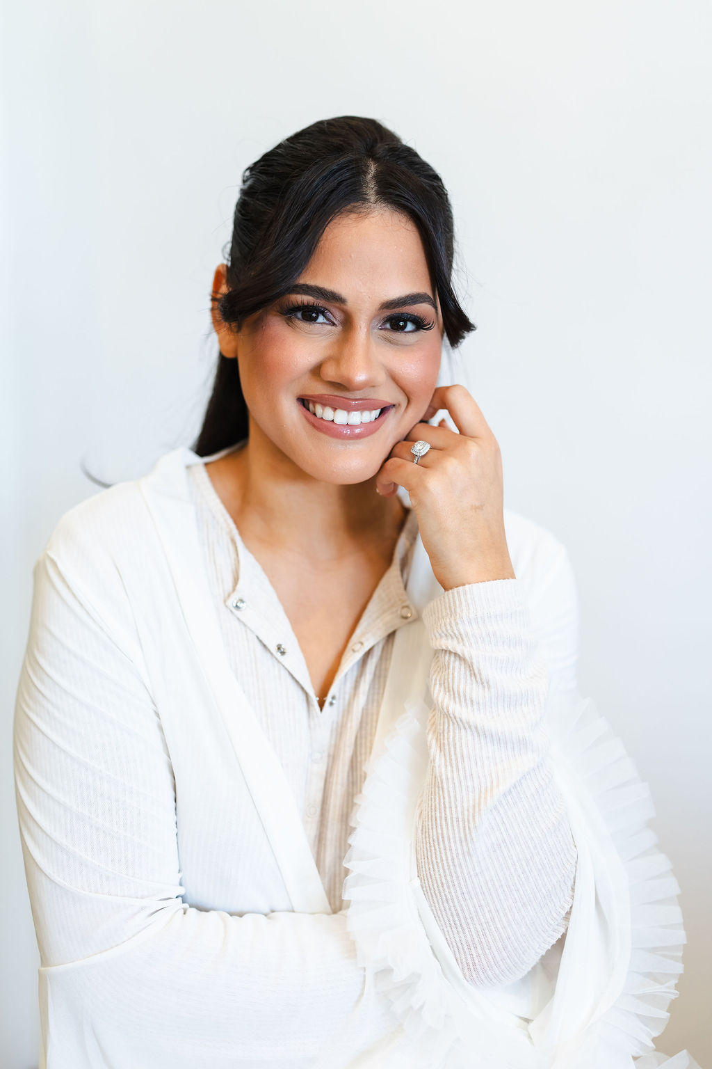 Ana smiling during her bridal portraits