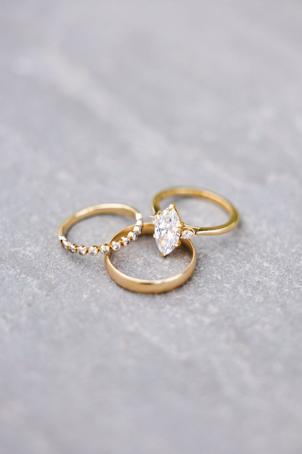Leah and Jose’s wedding rings photographed together