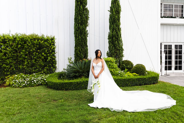 Bridal portrait on The White Orchid lawn