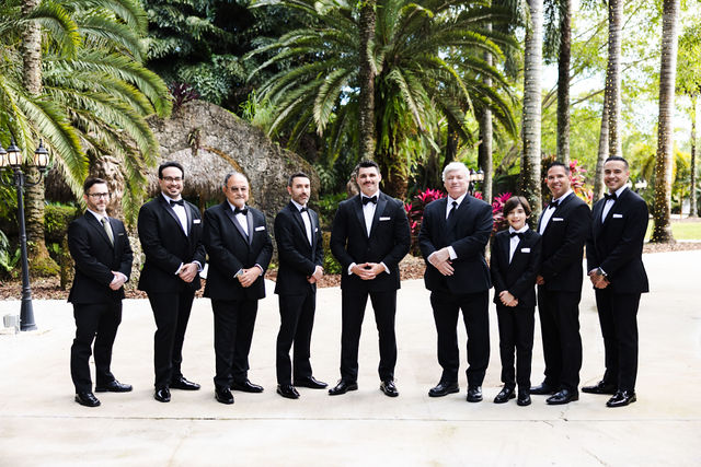 Joe with his wedding party at Secret Gardens Miami